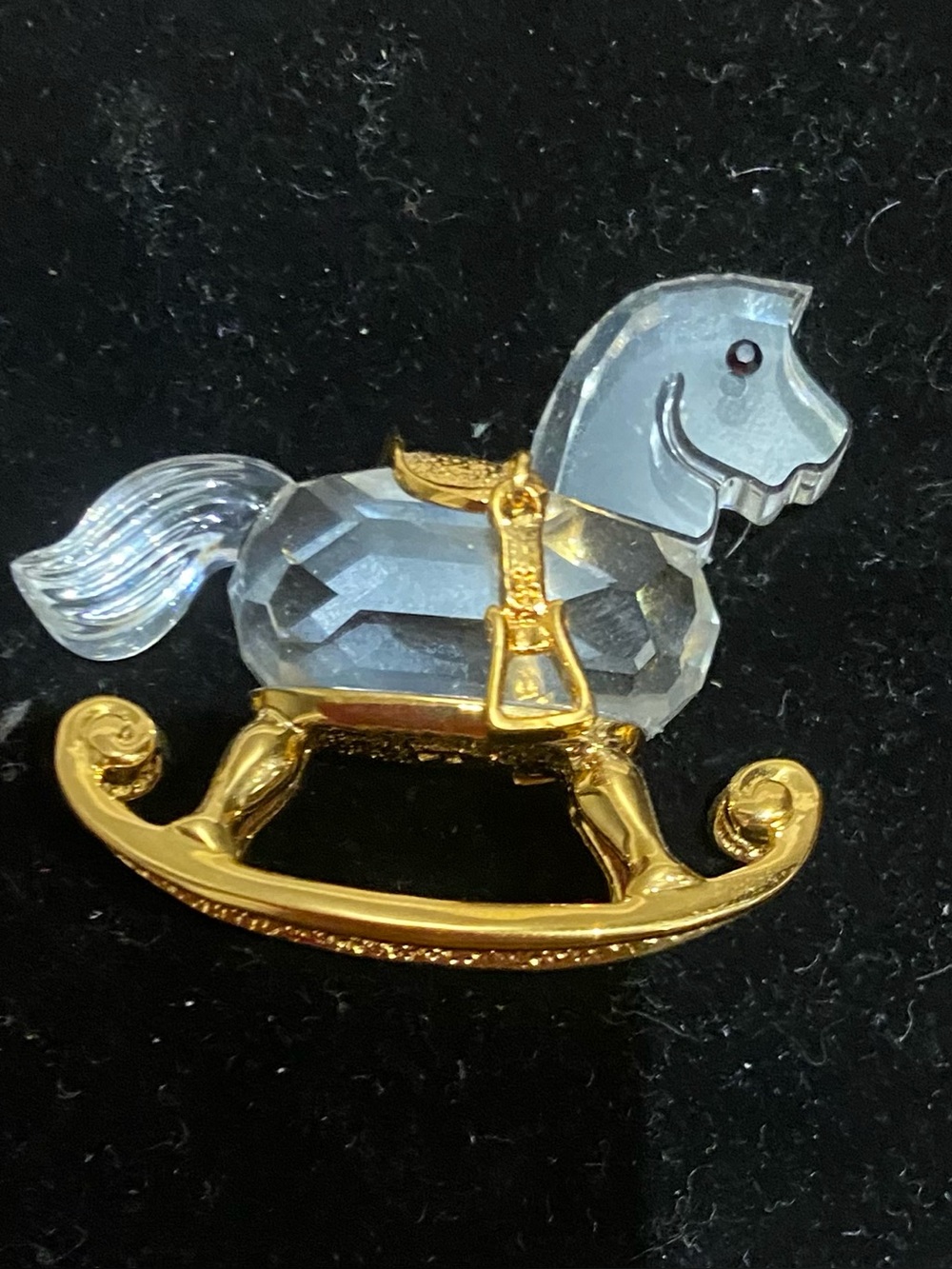 BNIB- Swarovski Crystal and Gold Rocking Horse